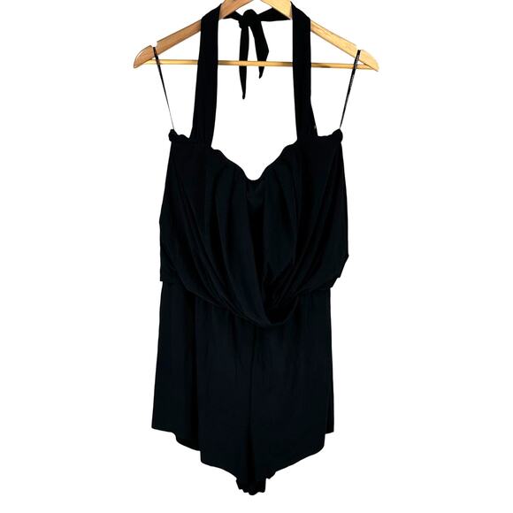 Magicsuit Drape Solids Brooke Underwire Romper One Piece Black Women's Sz 16 NEW - Picture 2 of 9
